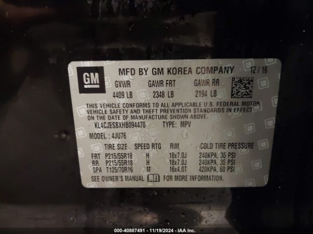 KL4CJESBXHB094470 Buick Encore Preferred