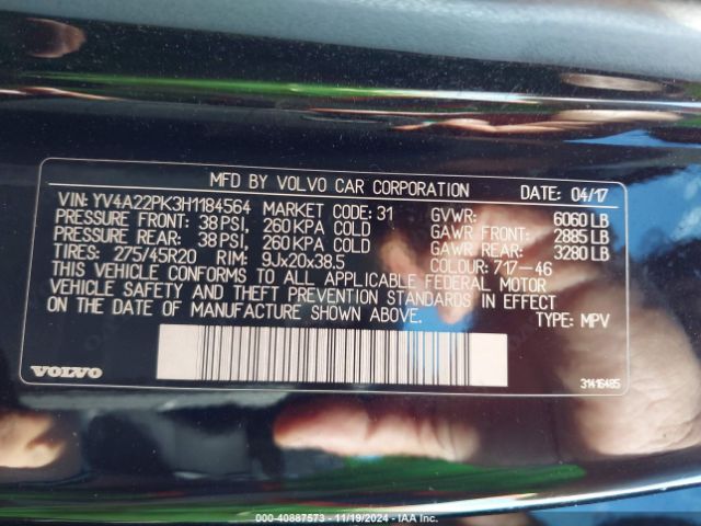 2017 VOLVO XC90 YV4A22PK3H1184564 Photo 8