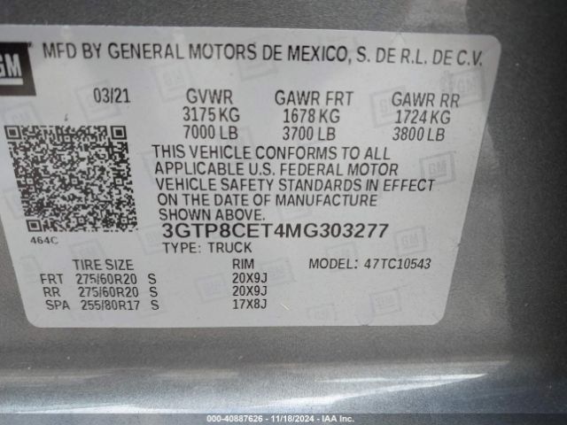 3GTP8CET4MG303277 GMC Sierra 1500 2wd  Short Box Elevation