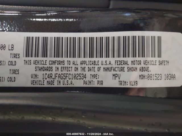 1C4RJFAG5FC102534 Jeep Grand Cherokee Altitude