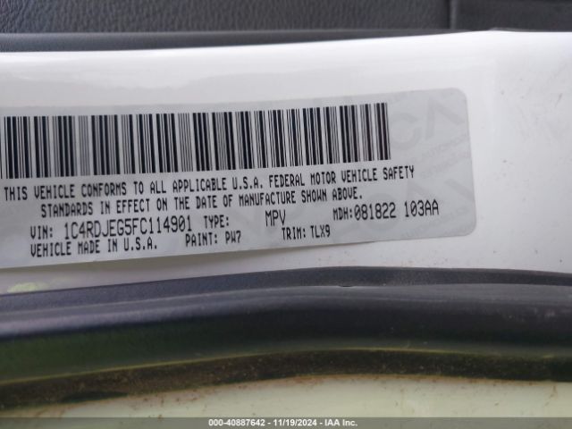 1C4RDJEG5FC114901 Dodge Durango Citadel