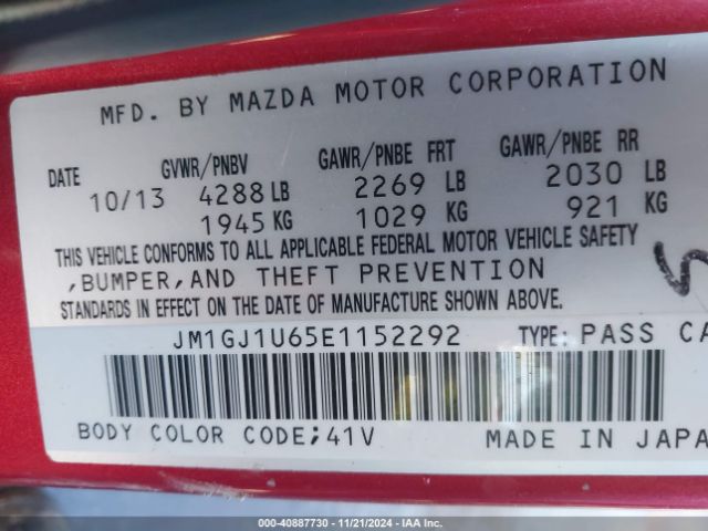 JM1GJ1U65E1152292 Mazda Mazda6 I Sport