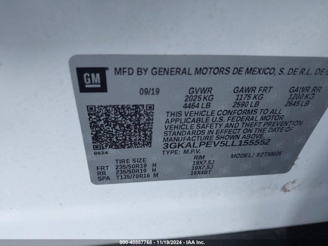 3GKALPEV5LL155552 GMC Terrain Fwd Slt