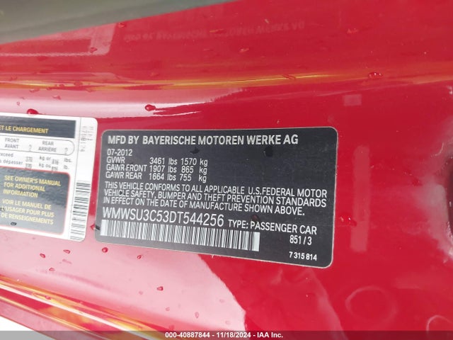 2013 MINI HARDTOP WMWSU3C53DT544256 Photo 8