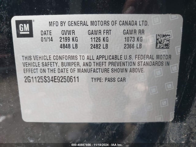2G1125S34E9250611 Chevrolet Impala 2lt