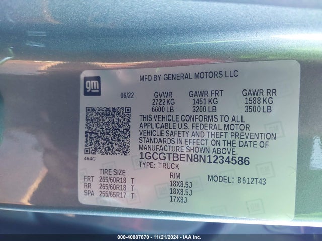 1GCGTBEN8N1234586 Chevrolet Colorado 4wd  Long Box Wt