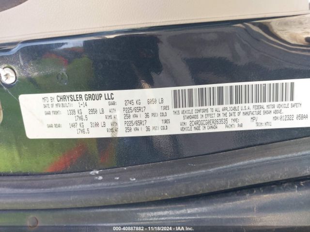 2C4RDGCG0ER263535 Dodge Grand Caravan Sxt