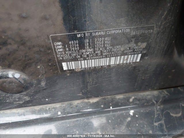4S3BWAN69L3011110 Subaru Legacy Limited