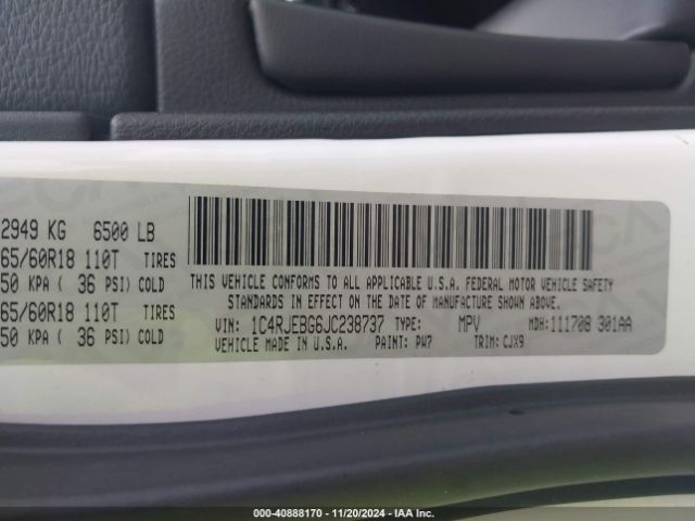 1C4RJEBG6JC238737 Jeep Grand Cherokee Limited 4x2