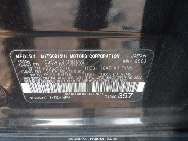 JA4ARUAUXPU012074 Mitsubishi Outlander Sport 2.0 Es
