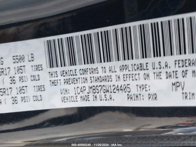 1C4PJMBS7GW124405 Jeep Cherokee Trailhawk