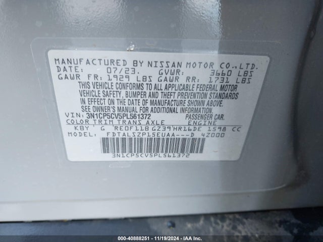 Nissan Kicks Sv Xtronic Cvt 2023 3N1CP5CV5PL561372 Image 9