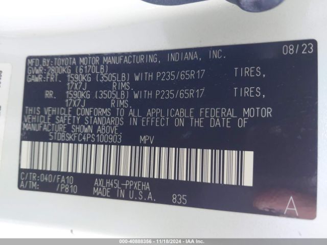 2023 TOYOTA SIENNA 5TDBSKFC4PS100903 Photo 8