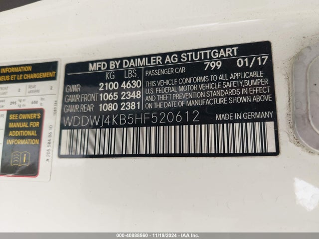WDDWJ4KB5HF520612 Mercedes-Benz C 300 4matic