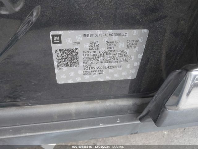 1G1FY6S03L4116575 Chevrolet Bolt Ev Fwd Lt