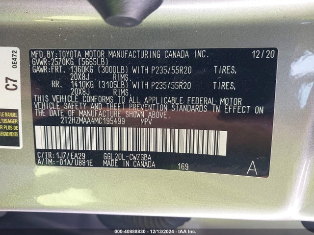 Lexus RX 350 2021 2T2HZMAA4MC195499 Image 9