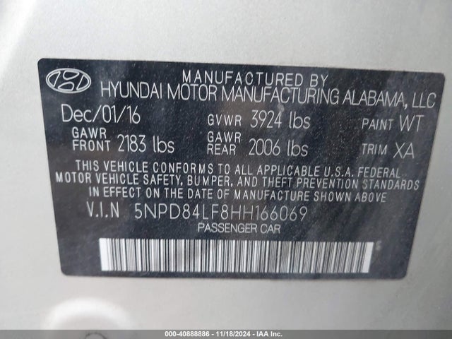 Hyundai Elantra Value Edition 2017 5NPD84LF8HH166069 Image 9