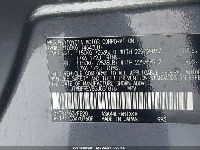 JTMBFREV8GJ051816 Toyota RAV4 LE