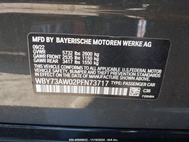 WBY73AW02PFN73717 BMW I4 Edrive40