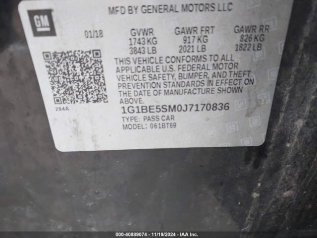 1G1BE5SM0J7170836 Chevrolet Cruze Lt Auto