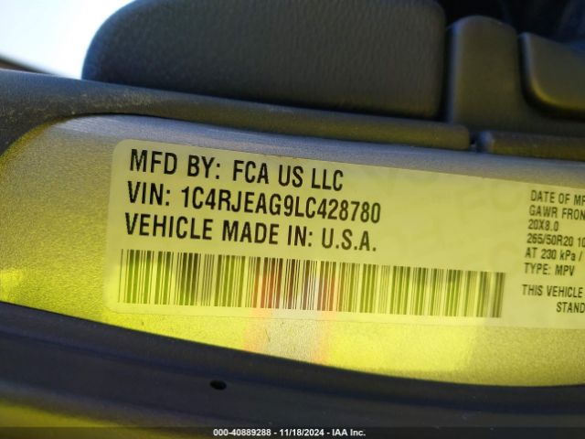 1C4RJEAG9LC428780 Jeep Grand Cherokee Altitude 4x2