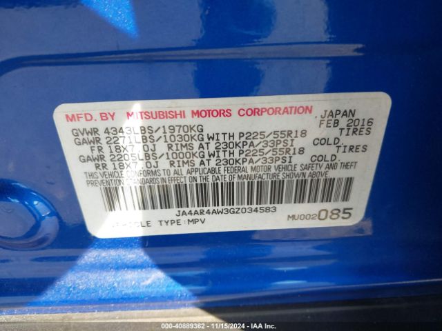 2016 MITSUBISHI OUTLANDER SPORT JA4AR4AW3GZ034583 Photo 8