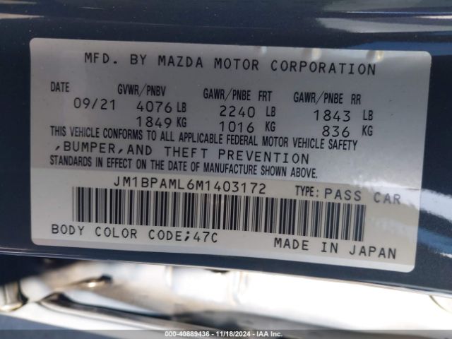 JM1BPAML6M1403172 Mazda Mazda3 Premium