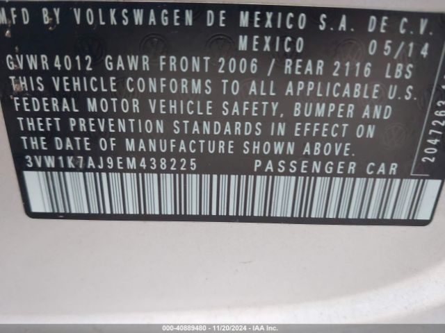 3VW1K7AJ9EM438225 Volkswagen Jetta 2.0l S