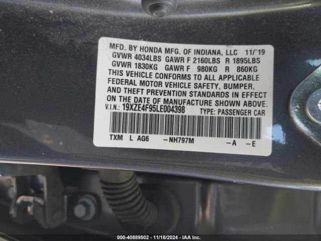 19XZE4F95LE004398 Honda Insight Touring