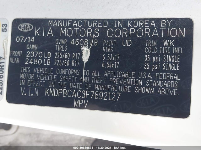KIA Sportage Lx 2015 KNDPBCAC3F7692127 Image 9