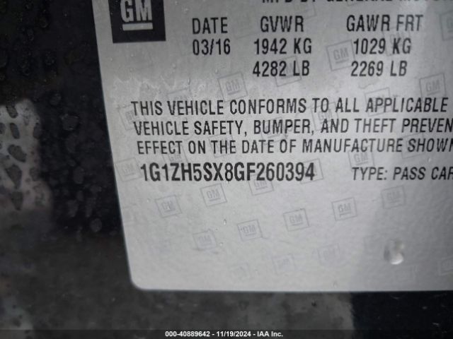 1G1ZH5SX8GF260394 Chevrolet Malibu Premier