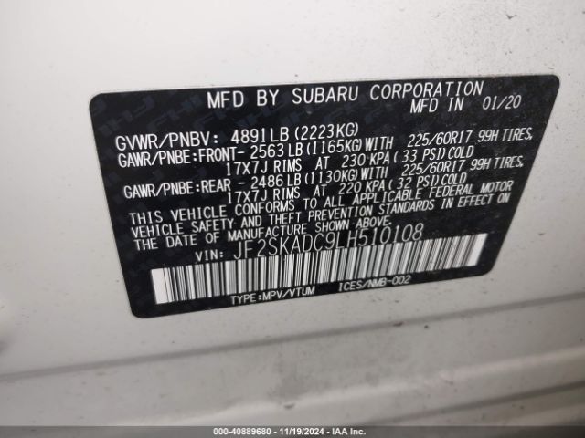 JF2SKADC9LH510108 Subaru Forester