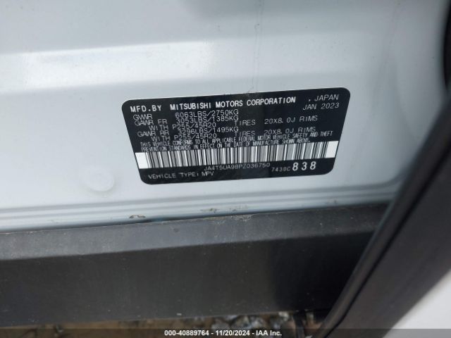JA4T5UA98PZ036750 Mitsubishi Outlander Phev Ralliart S-/se S-