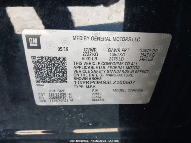 1GYKPDRS3LZ100507 Cadillac Xt6 Awd Premium Luxury