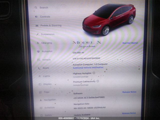 5YJXCAE43GFS00650 Tesla Model X 60d/p100d/p90d