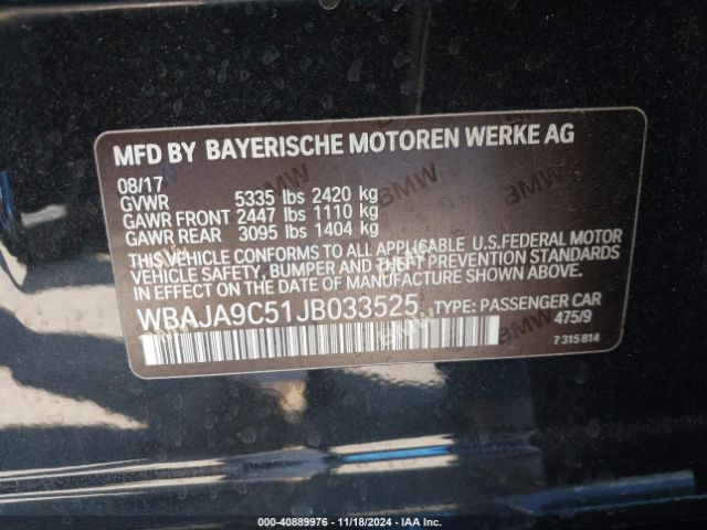 WBAJA9C51JB033525 BMW 530e Iperformance