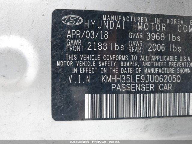 KMHH35LE9JU062050 Hyundai ELANTRA GT