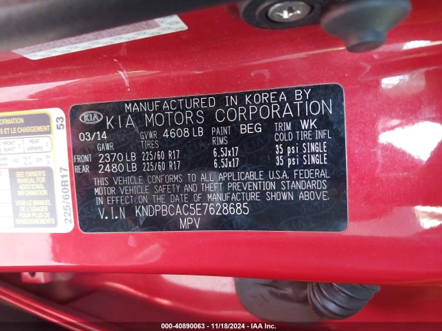 KIA Sportage Lx 2014 KNDPBCAC5E7628685 Image 9