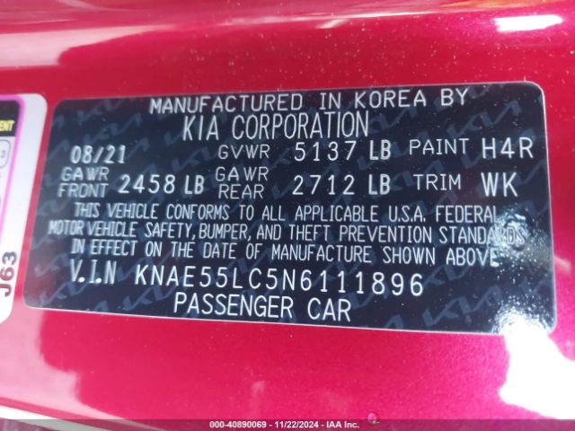 KNAE55LC5N6111896 KIA Stinger Gt2