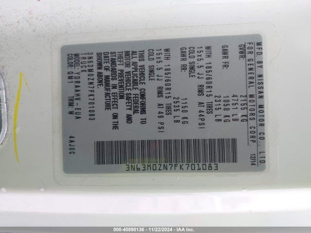 Chevrolet City Express 1lt 2015 3N63M0ZN7FK701083 Image 9