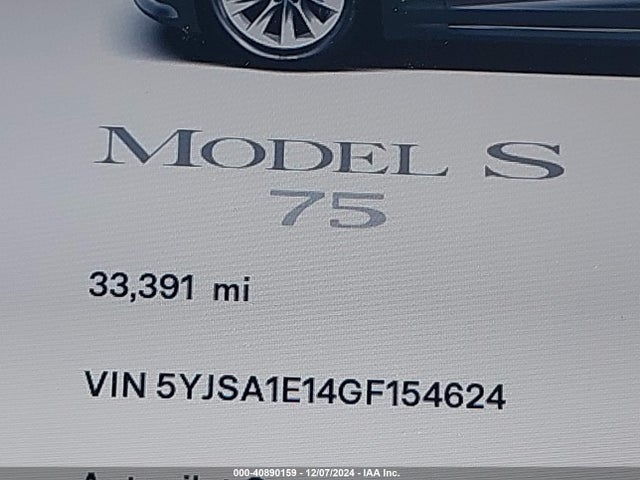 Tesla Model S 60/70/75/85 2016 5YJSA1E14GF154624 Image 15