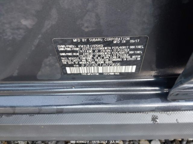 JF2GTABC7JH229606 Subaru Crosstrek 2.0i Premium