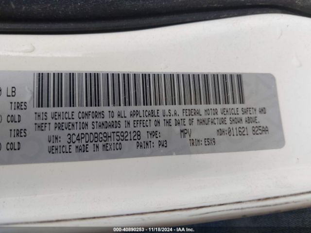 3C4PDDBG9HT592128 Dodge Journey Sxt Awd