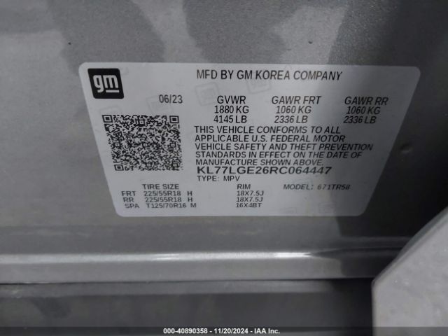 KL77LGE26RC064447 Chevrolet Trax Fwd 1rs