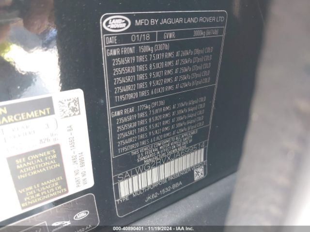 SALWG2RVXJA699514 Land Rover Range Rover Sport Se