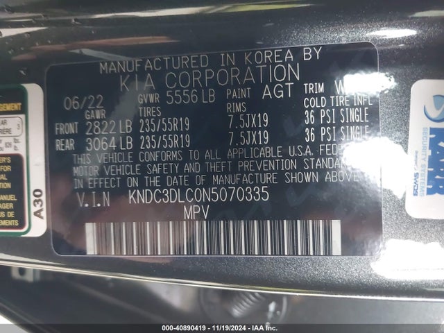 KIA Ev6 Wind 2022 KNDC3DLC0N5070335 Image 9
