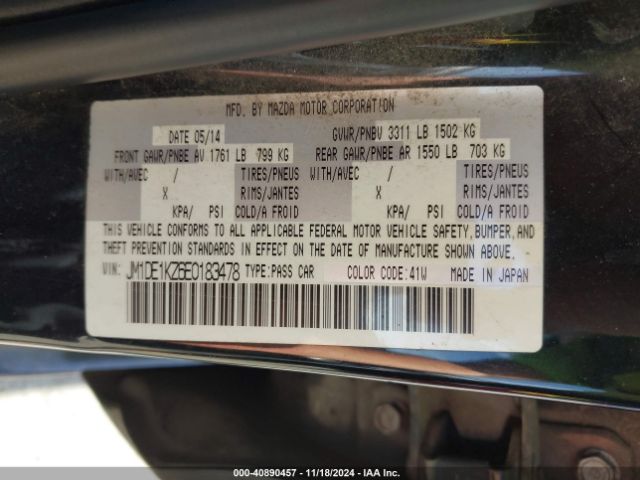 JM1DE1KZ6E0183478 Mazda Mazda2 Sport