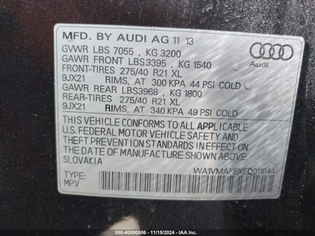WA1VMAFEXED011844 Audi Q7 3.0 Tdi Premium