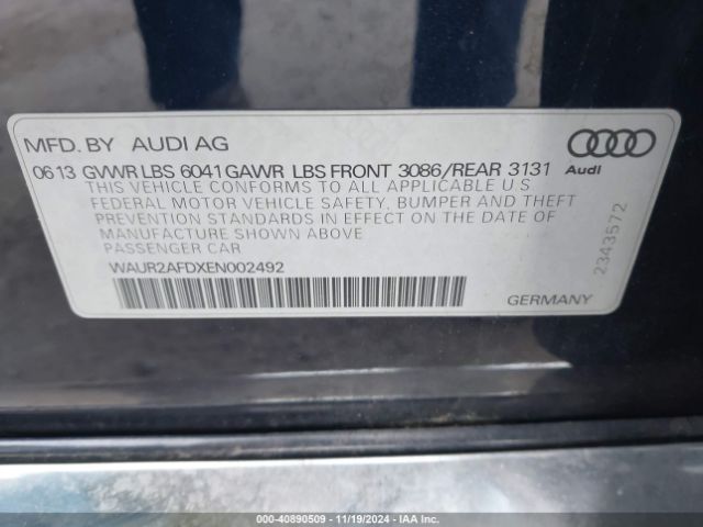 WAUR2AFDXEN002492 Audi A8 L 4.0t