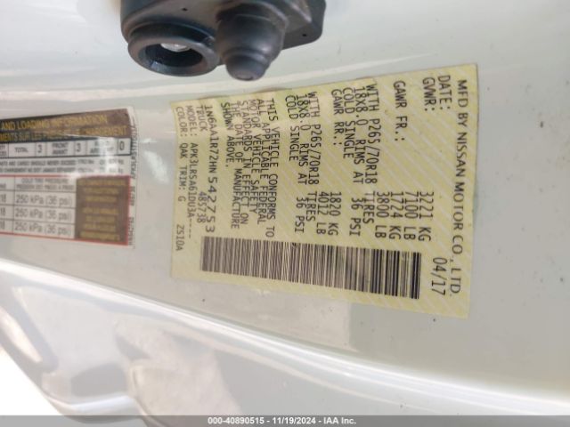 1N6AA1R72HN542753 Nissan TITAN S